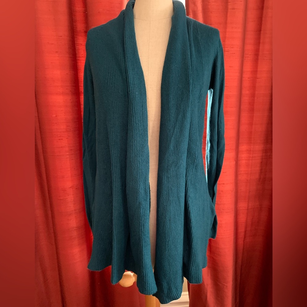 Cyrus Deep Teal Open-Front Long Cardigan